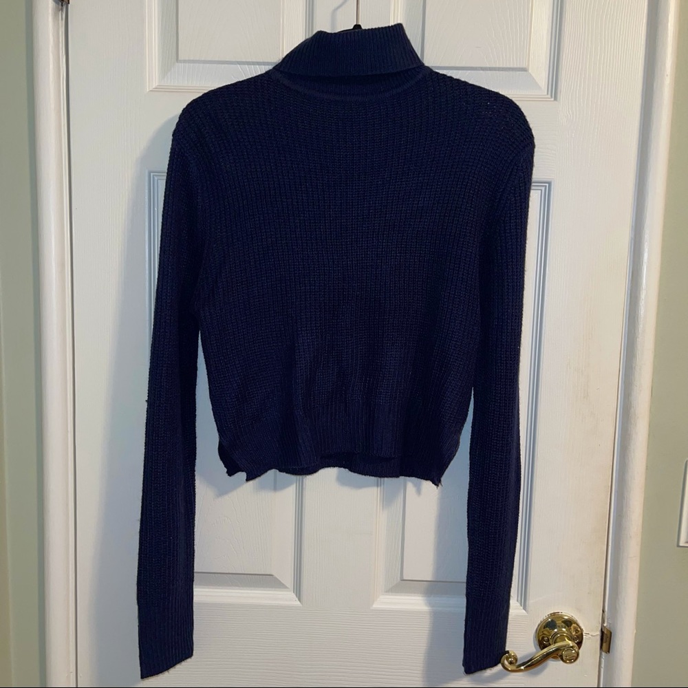 Navy blue turtle neck sweater